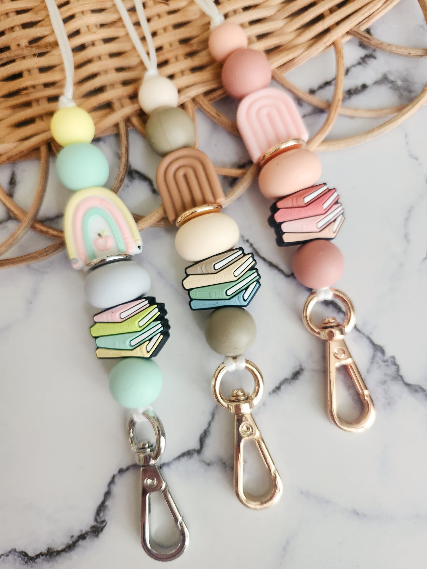 Rainbow and Books Lanyards