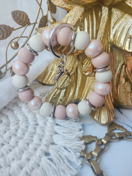 Pink and Birch Holiday Key-Wristlet