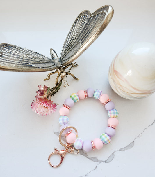 Spring Gingham Key-Wristlet